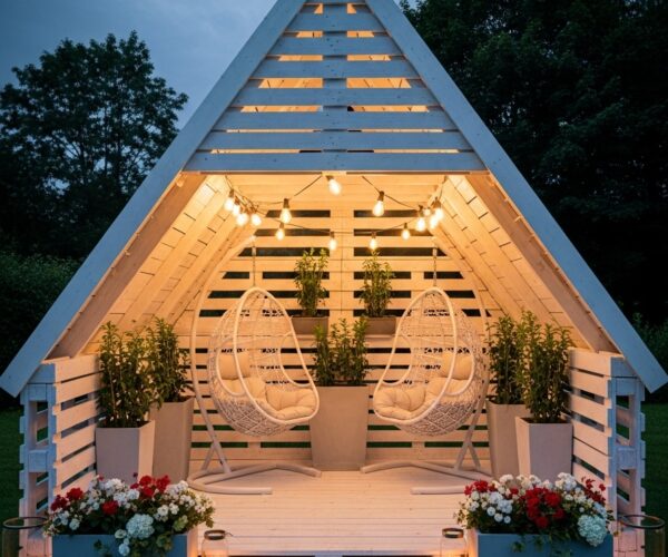 white a-frame design